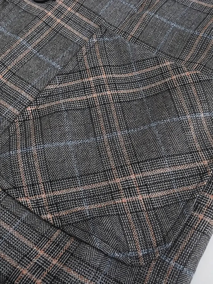 Professional men's checked blazer jacket, excellent for office attire and business meetings.