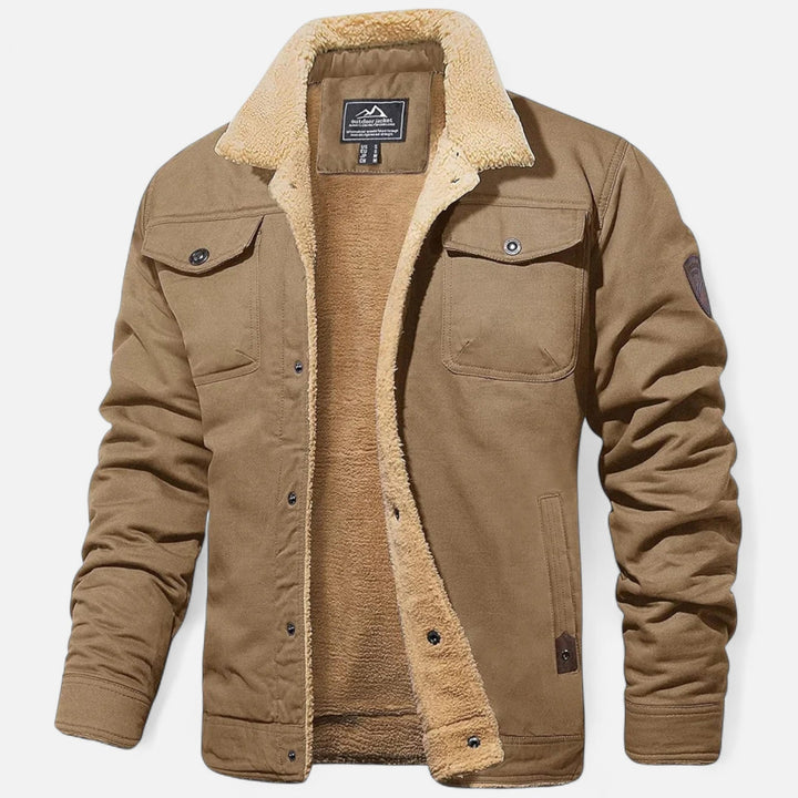 Cozy men's winter jacket with a distinctive sherpa collar, a classic bomber for everyday style.