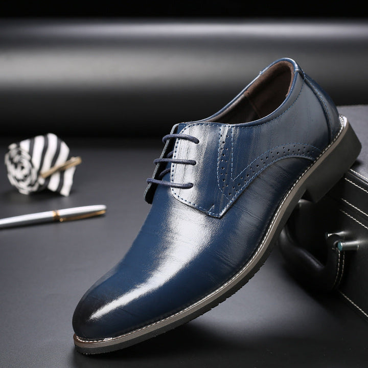 Comfortable Men's Brown Oxford Dress Shoes with polished finish, ideal professional footwear for office wear & formal events.