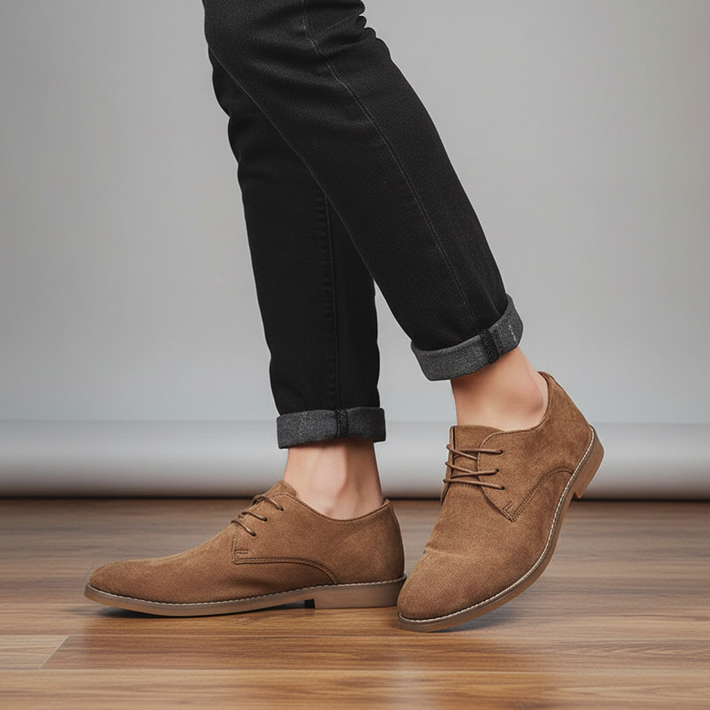Men's classic black Oxford lace-up dress shoes, perfect for formal and elegant business style.