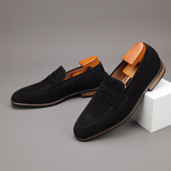 Stylish men's penny loafers, slip-on design for ultimate comfort. Perfect versatile casual & dress shoes.
