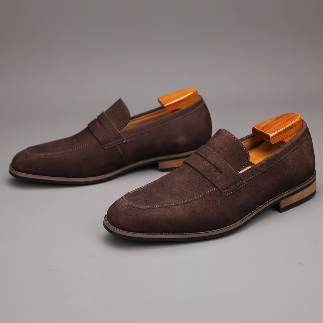 Classic men's slip-on penny loafers, combining comfort with a timeless smart casual & dress shoe style.