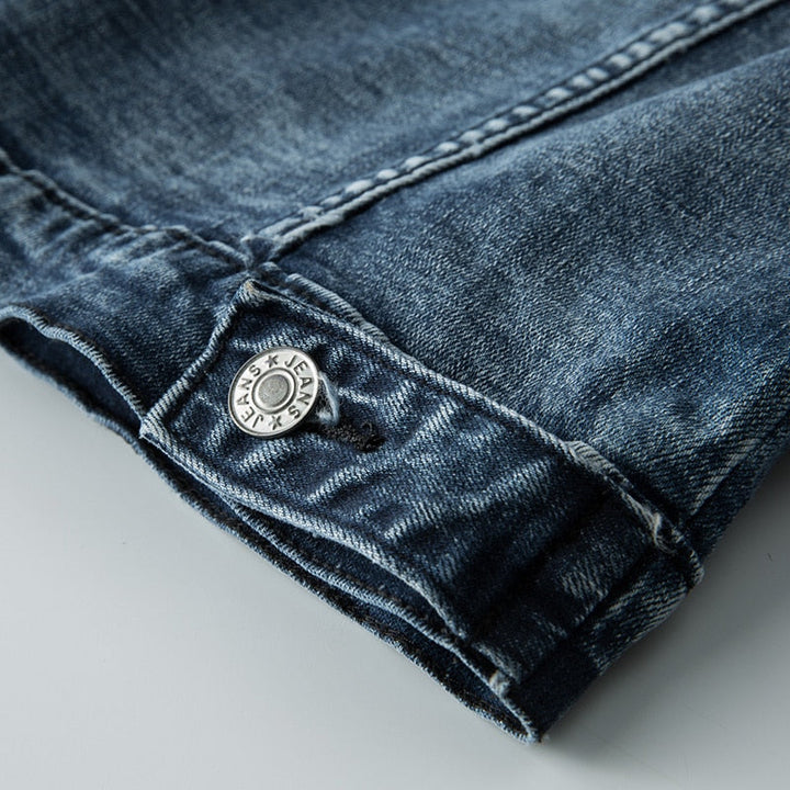 Men's timeless blue denim jacket for classic casual style. A versatile outerwear staple for any season.