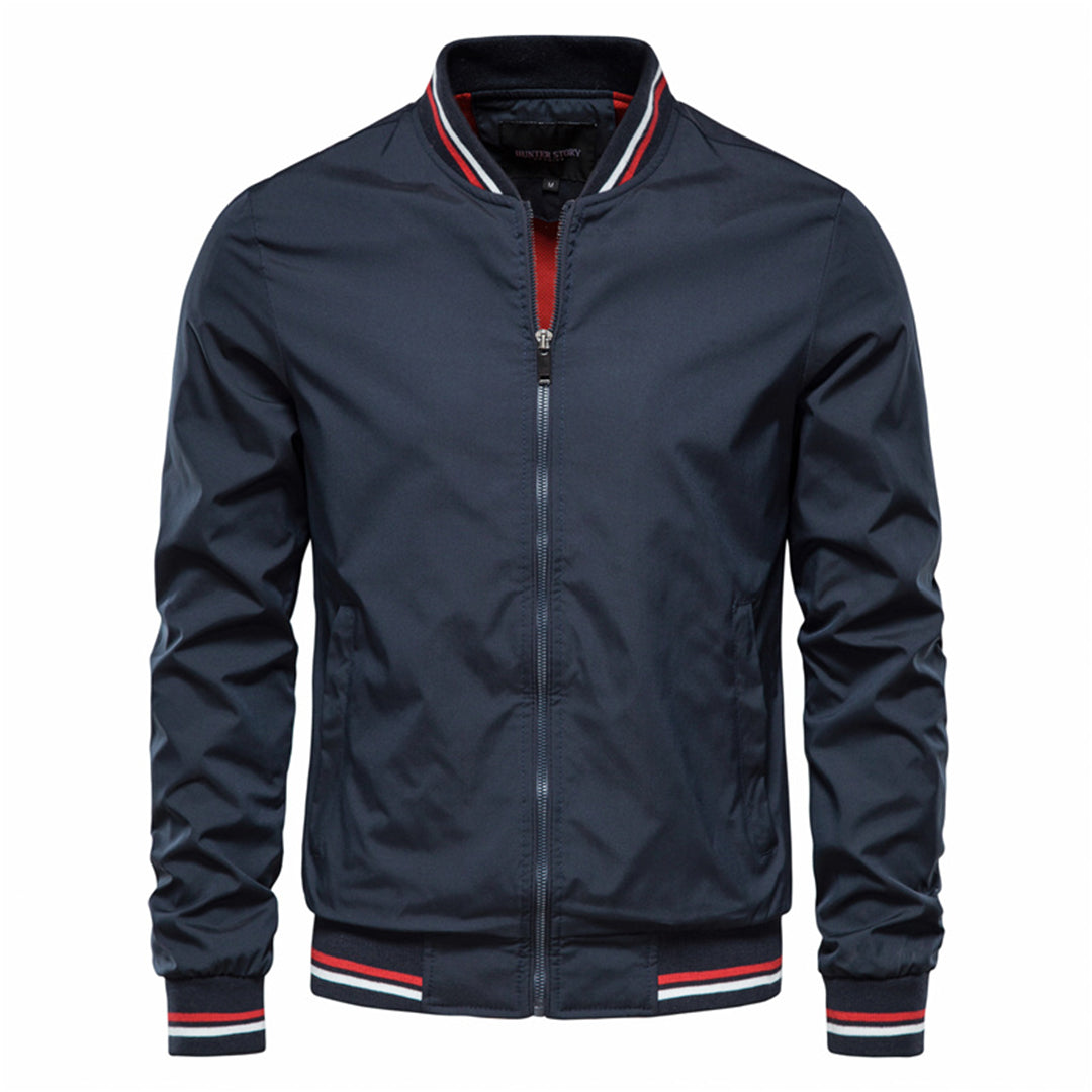 Shop the men's classic bomber jacket; stylish, versatile outerwear with ribbed trim for modern fashion.