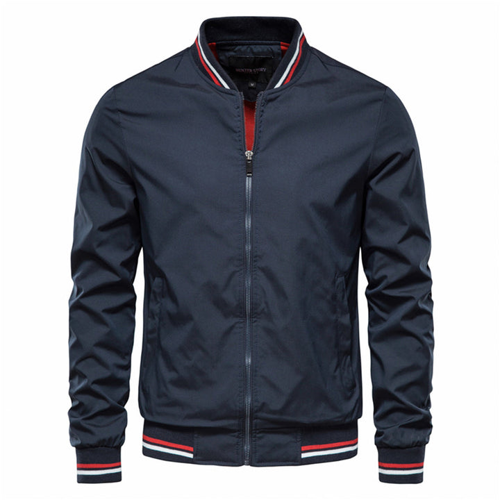 Shop the men's classic bomber jacket; stylish, versatile outerwear with ribbed trim for modern fashion.