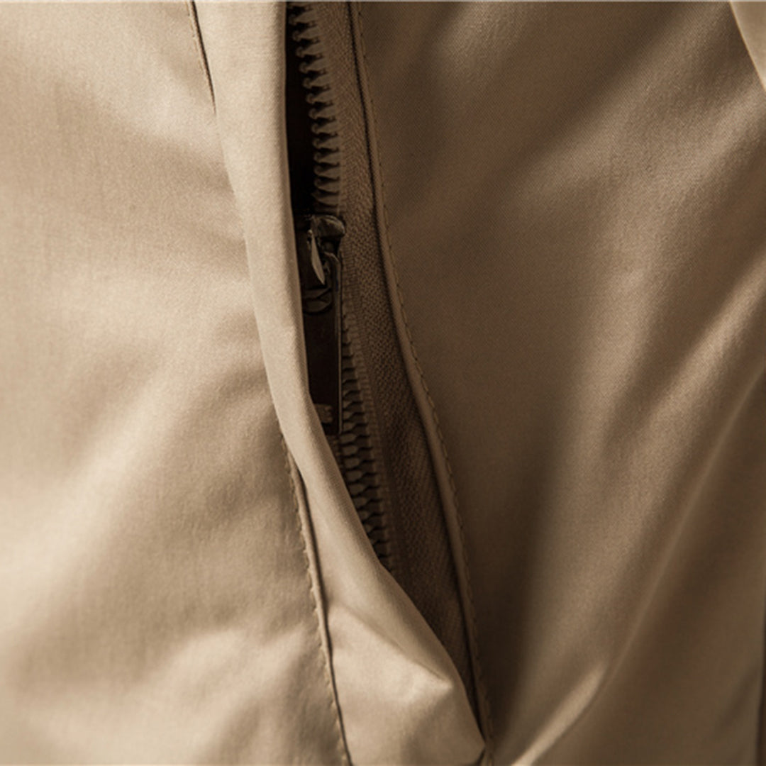 Elevate your menswear with this classic bomber jacket, featuring stylish ribbed trim for a sharp look.