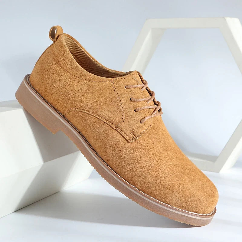 Men's classic brown comfort oxfords. Durable leather dress shoes, perfect for formal or casual men's fashion.