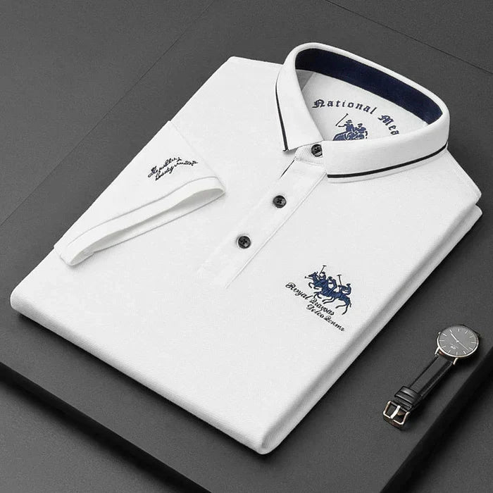 Comfortable men's regular fit short sleeve polo shirt with classic collar, a versatile everyday top.