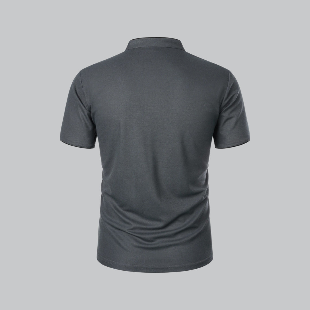 Classic men's short sleeve polo, collarless and comfortable for summer style.