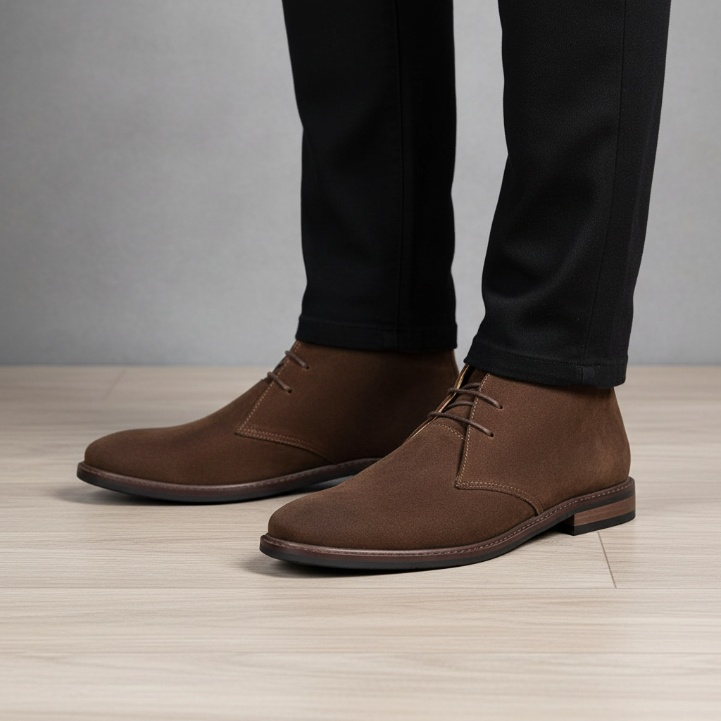 Men's classic desert boots in suede for timeless style, all-day comfort & everyday wear.