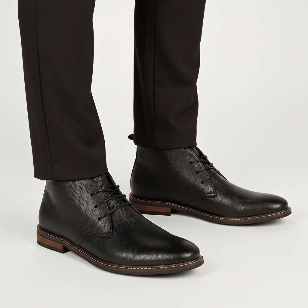Brown men's classic desert boots, offering timeless style & all-day comfort for casual wear.