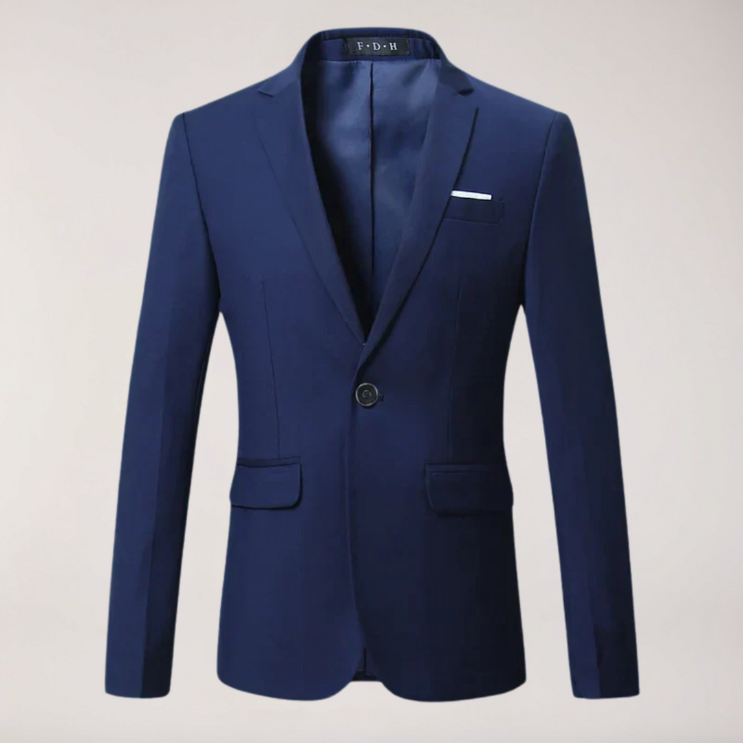 Professional men's suit jacket, ideal for office wear, business attire, & formal occasions.