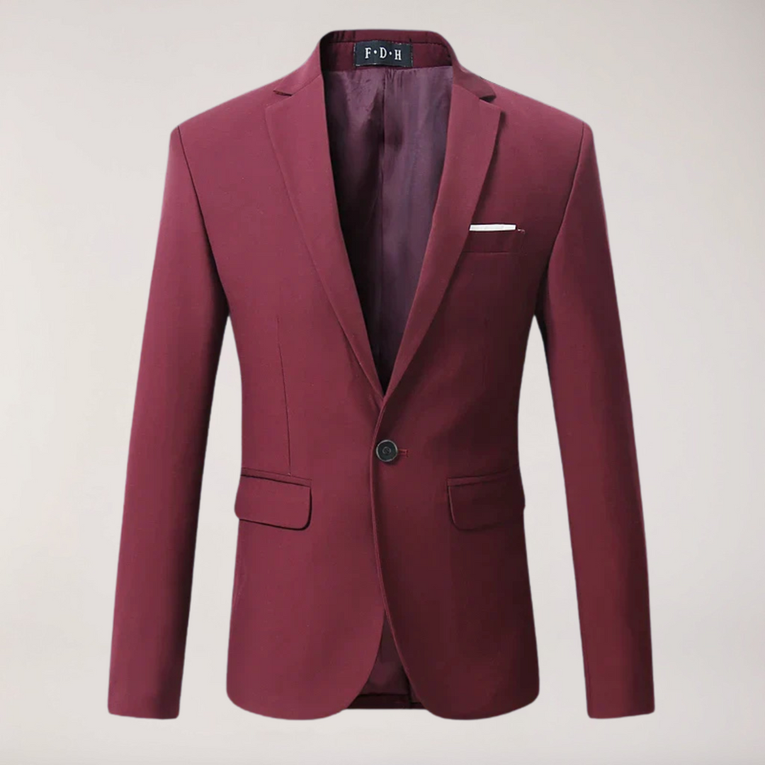 Elegant men's wedding blazer, a classic tailored jacket for groomsmen & formal event attire.