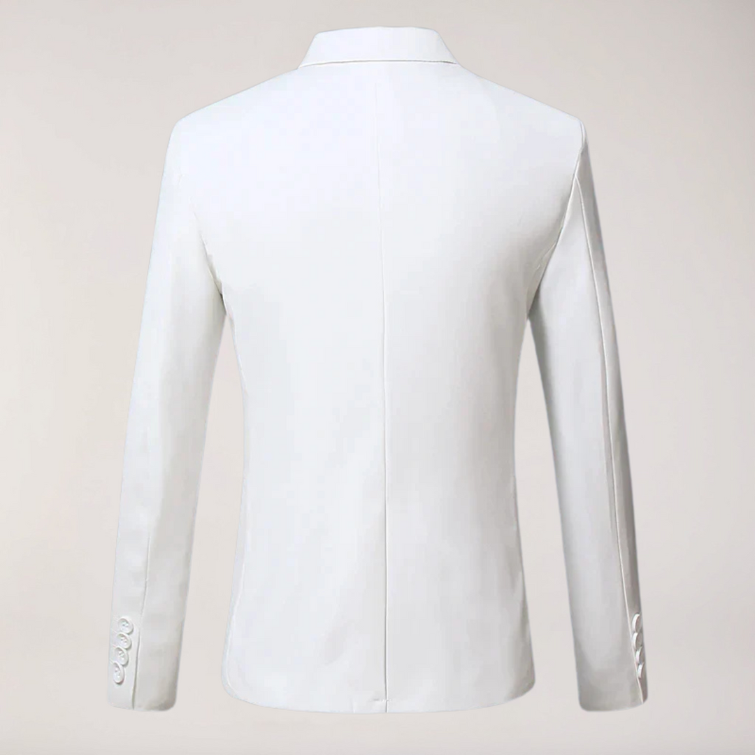 Versatile men's formal blazer, a timeless tailored suit jacket for business, events, and smart casual.