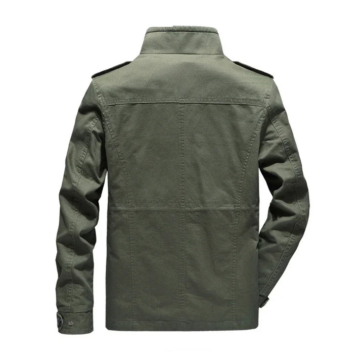 Black men's classic utility coat, an all-season outerwear piece for versatile style and comfort.