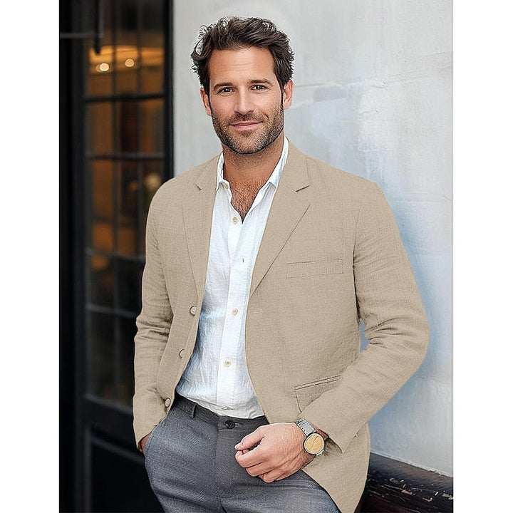 Classic men's lightweight blazer, ideal for smart casual or business, an all-season jacket for versatile style.