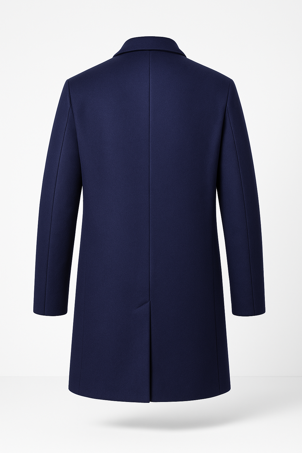 Elegant men's trench coat, classic long overcoat for formal or business casual winter outfits.