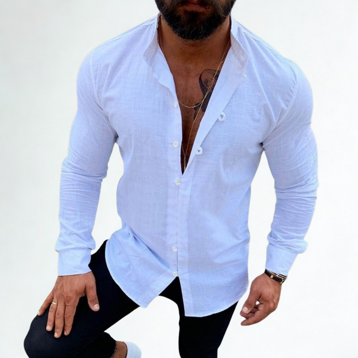 Men's classic long sleeve polo shirt with a stylish collar & button-up placket for effortless casual comfort.