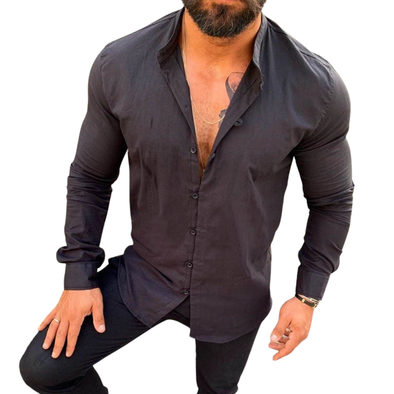 Effortless men's classic long sleeve polo shirt. Relaxed fit, classic collar, ideal for casual and versatile style.