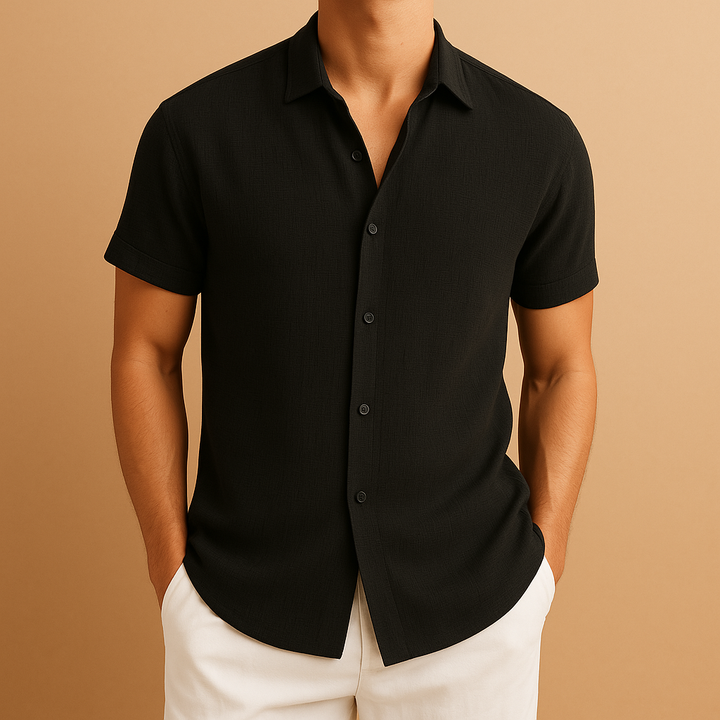 Versatile men's classic long sleeve button-down shirt, essential for a modern smart casual wardrobe.