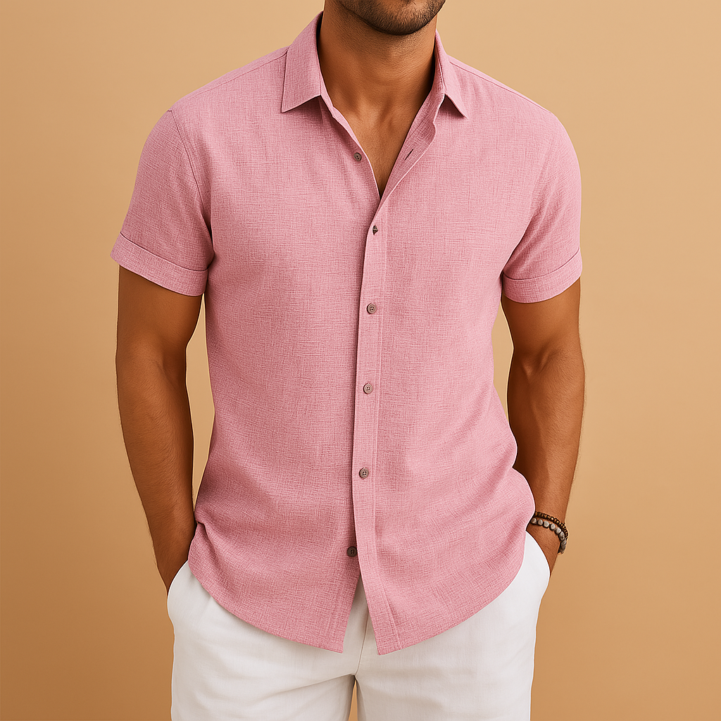 High-quality men's long sleeve shirt, offering a comfortable tailored fit for sophisticated everyday style.