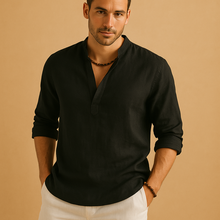Versatile men's long sleeve shirt, great for business casual, office wear, or smart everyday style.