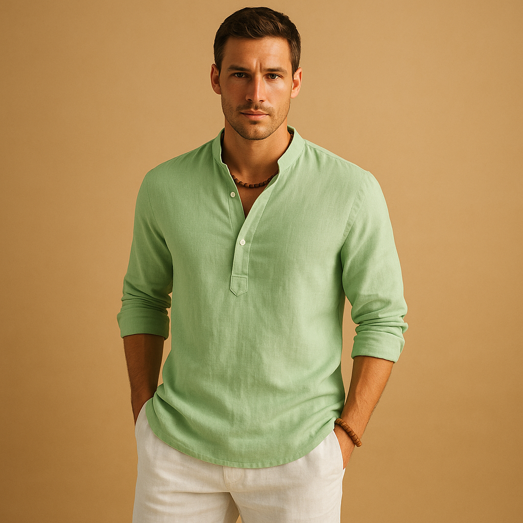 Elegant men's classic long sleeve shirt, perfect for both formal events and relaxed casual outfits. Everyday.