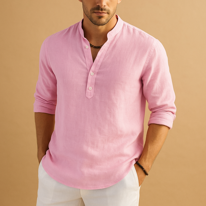 Timeless men's long sleeve classic shirt, providing comfort & style for business casual or smart everyday fashion.