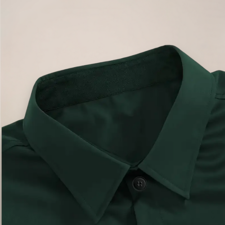 Men's classic long sleeve shirt with notched collar. Essential men's clothing for smart casual wear.