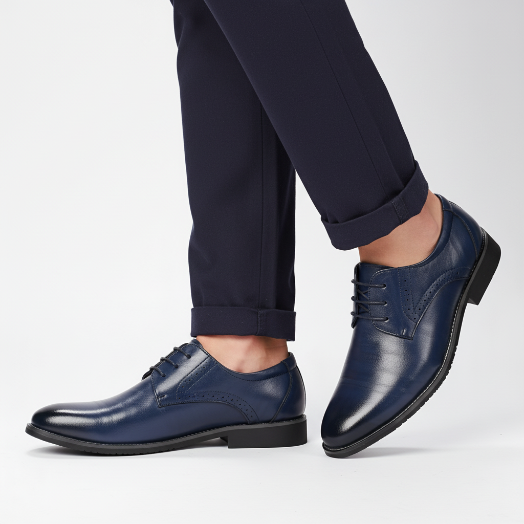 Adrian premium leather men's perforated oxford dress shoes, featuring a timeless lace-up design for formal wear.