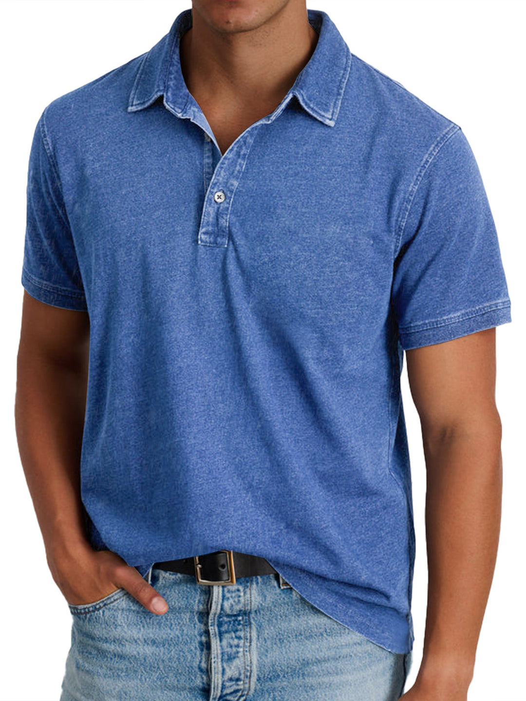 Men's classic polo shirt, relaxed fit, short sleeve. Ideal for casual summer and spring fashion.