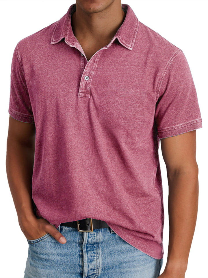 Comfortable men's relaxed fit polo shirt, classic design. A versatile short sleeve top for men's fashion.