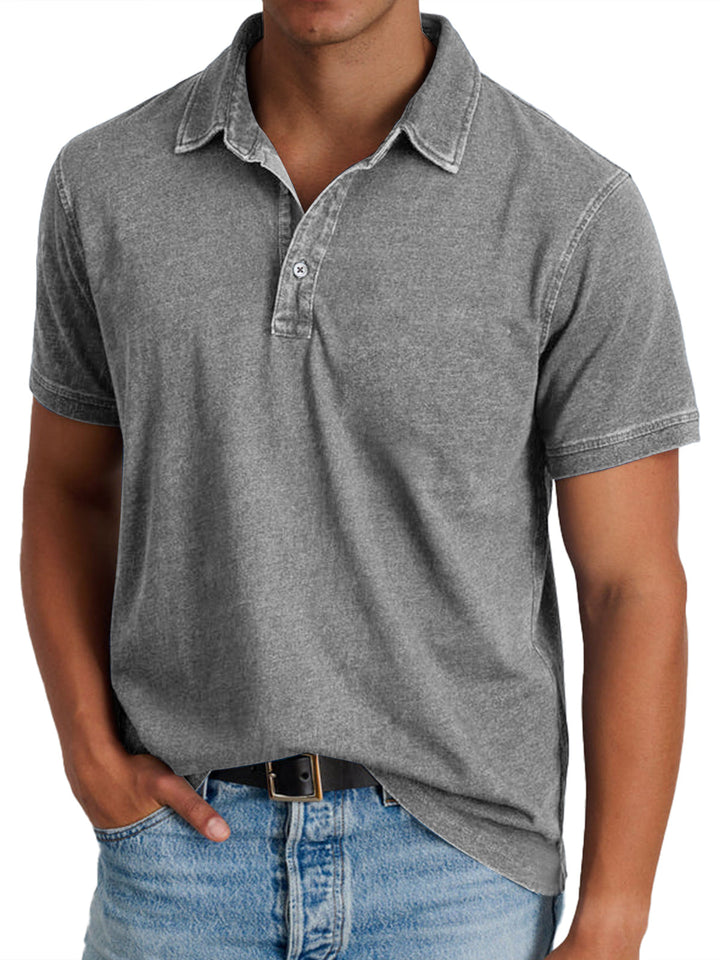 Refined men's short sleeve polo, classic design, comfortable relaxed fit. Perfect for casual wear.