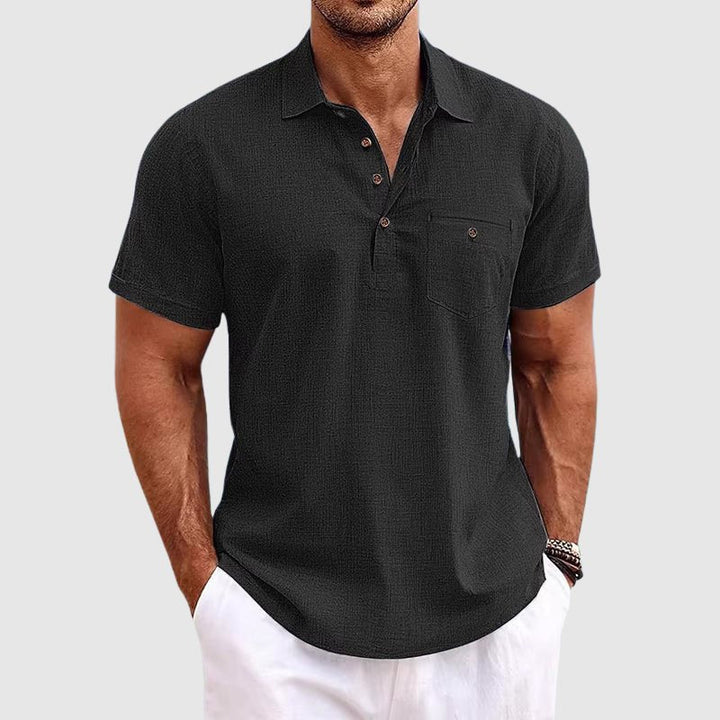 Stylish men's short-sleeve polo shirt, perfect summer wear and everyday comfort.
