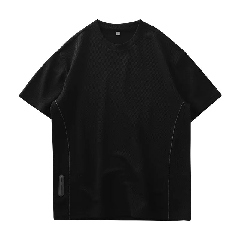 Versatile men's short sleeve waffle knit tee, modern style, excellent for everyday casual and streetwear.
