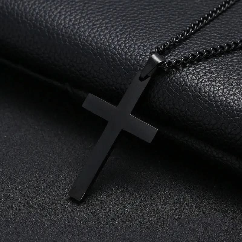 Classic men's cross necklace, a spiritual gift idea for him, suitable for any occasion.