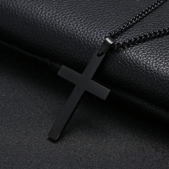 Classic men's cross necklace, a spiritual gift idea for him, suitable for any occasion.