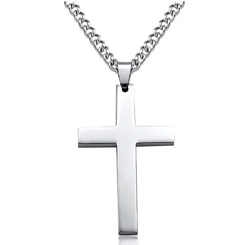 Elegant men's cross pendant, a timeless piece of spiritual jewelry for a refined look.