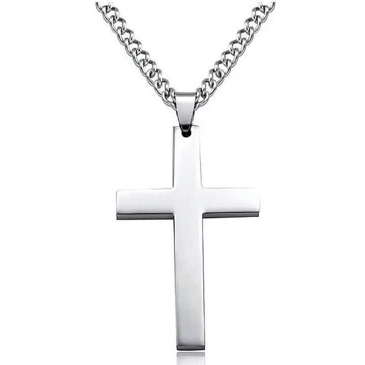 Elegant men's cross pendant, a timeless piece of spiritual jewelry for a refined look.