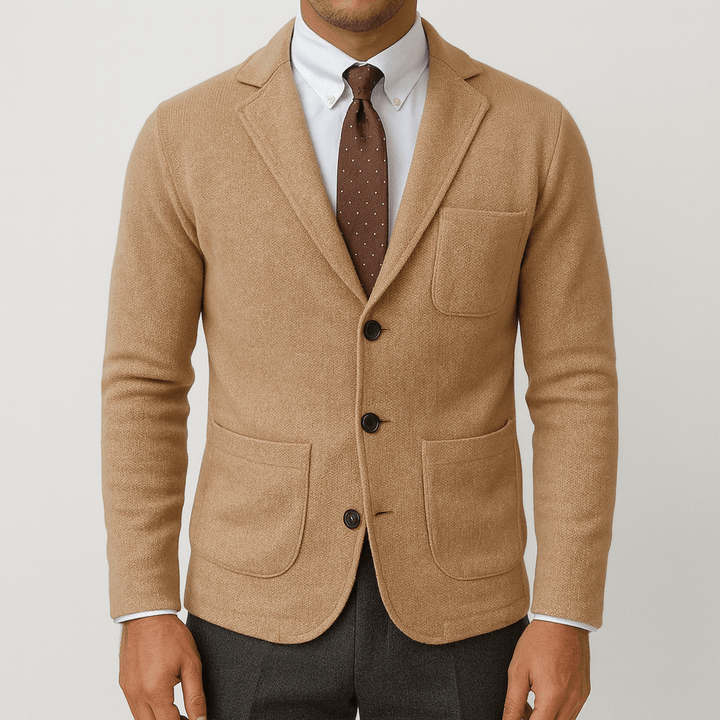 Men's classic single-breasted blazer, perfect for business, formal, or smart casual occasions.