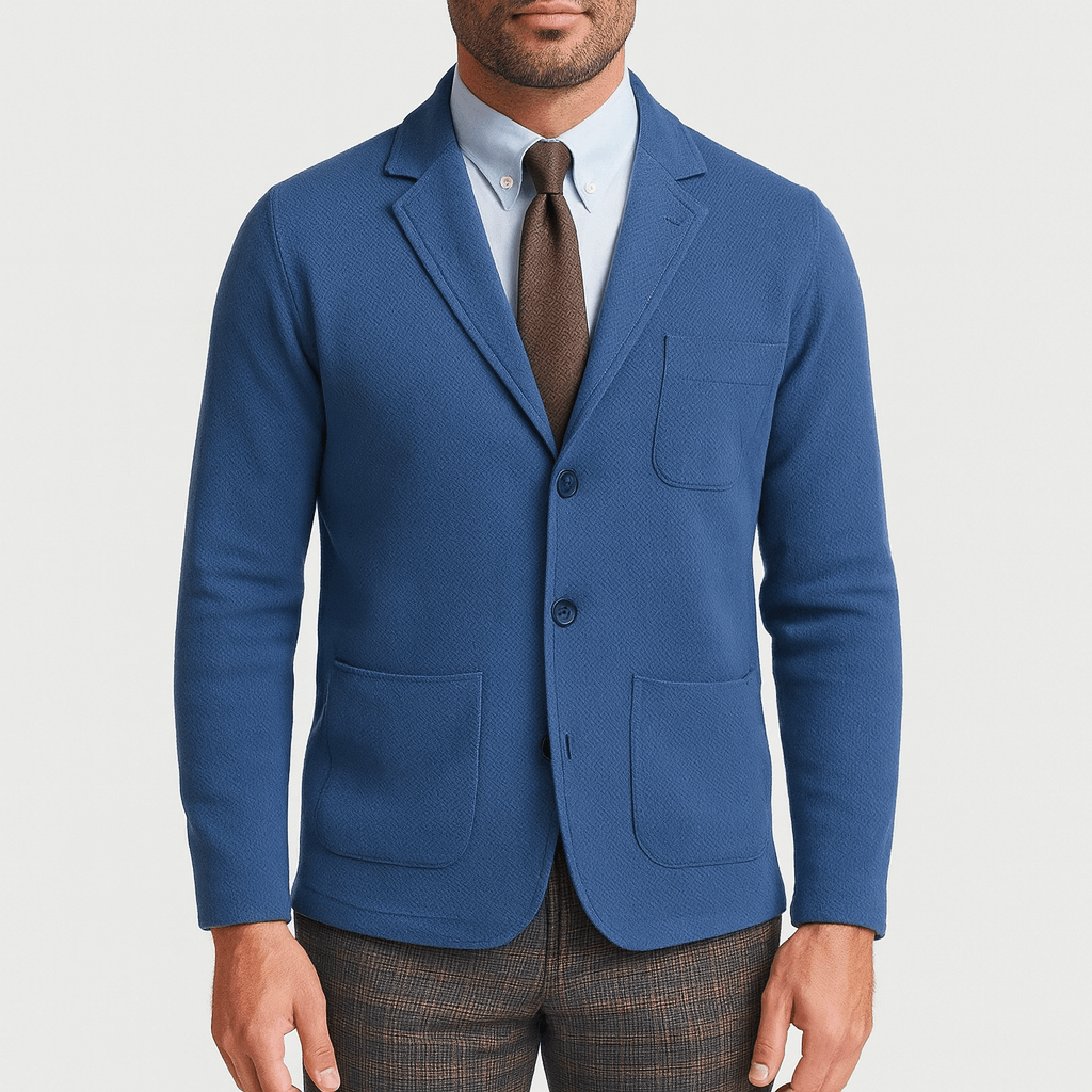 Elegant men's classic single-breasted blazer, a versatile tailored jacket for any fashion-conscious man.
