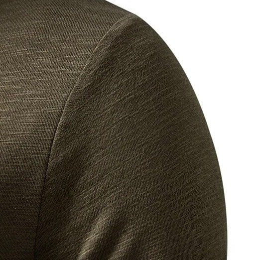 Everyday style men's slim fit Henley shirt, long sleeves, offering classic comfort for any occasion.