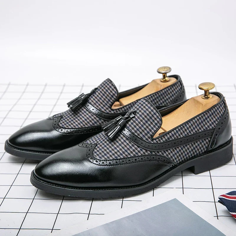 Men's classic slip-on loafers with cushioned comfort, ideal for dress or casual wear. Durable & elegant men's footwear.