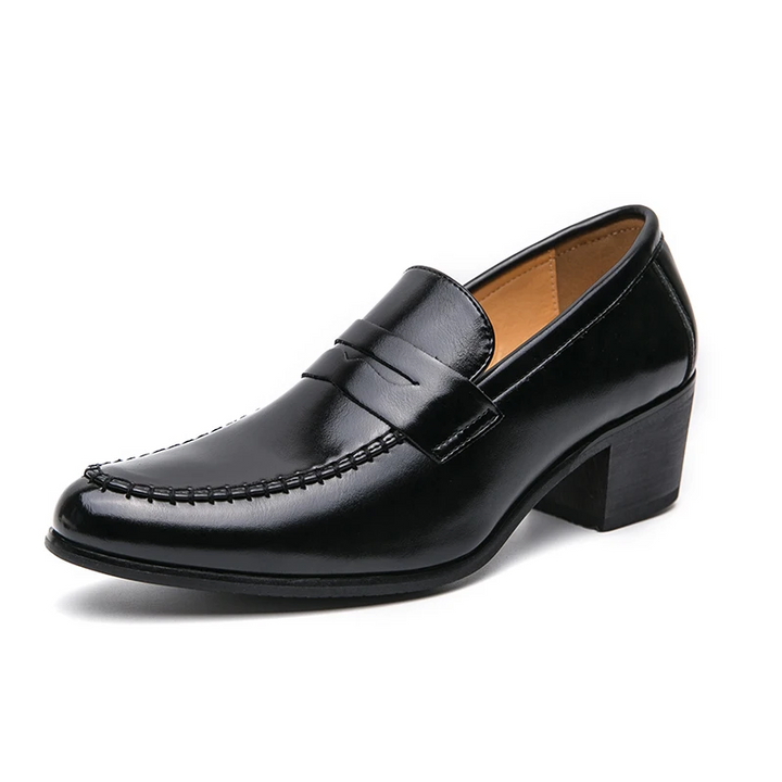 Refined men's brown slip-on loafers, elegant footwear for office, casual, or dress shoe ensembles.