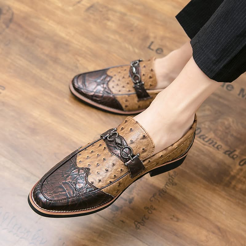 Elegant men's textured slip-on loafers, providing superior comfort and classic style for modern fashion.
