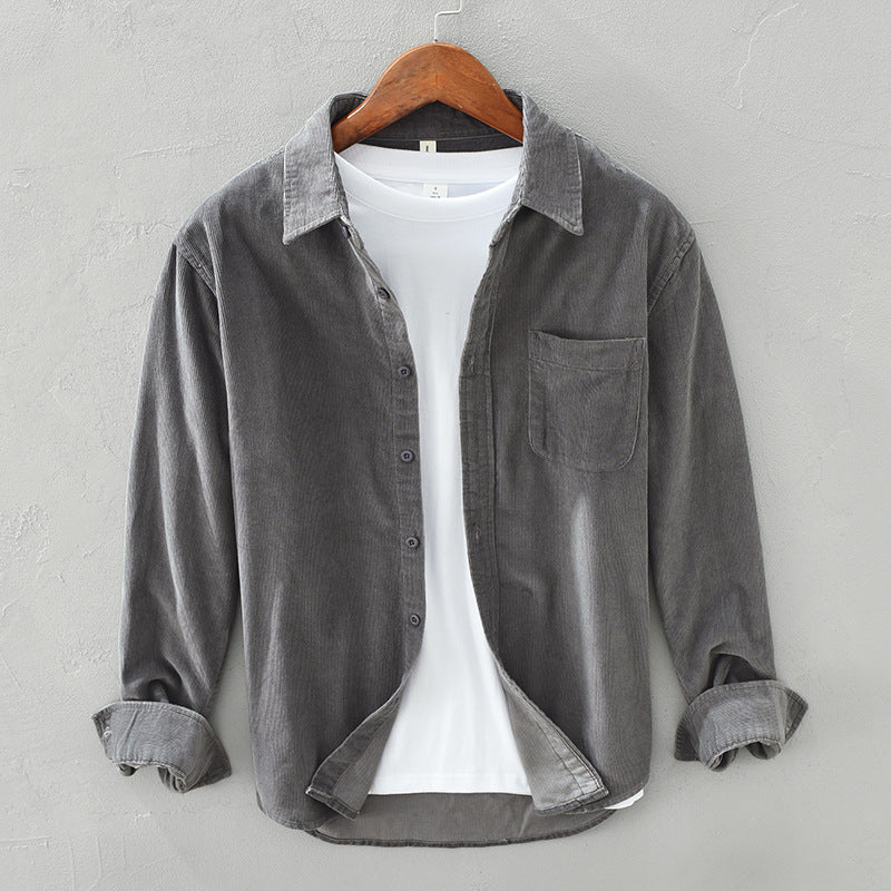 Men's classic textured button-up shirt. Long sleeve casual top for effortless style & everyday wear.