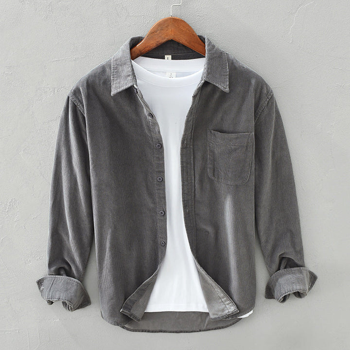 Men's classic textured button-up shirt. Long sleeve casual top for effortless style & everyday wear.