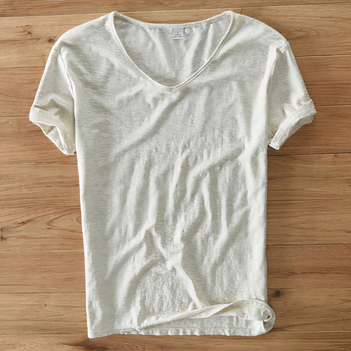 Classic men's V-neck t-shirt, designed for ultimate summer comfort and style.