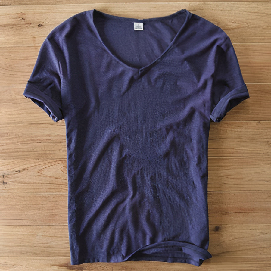 Ruben men's V-neck t-shirt, offering lightweight fabric and casual summer comfort.