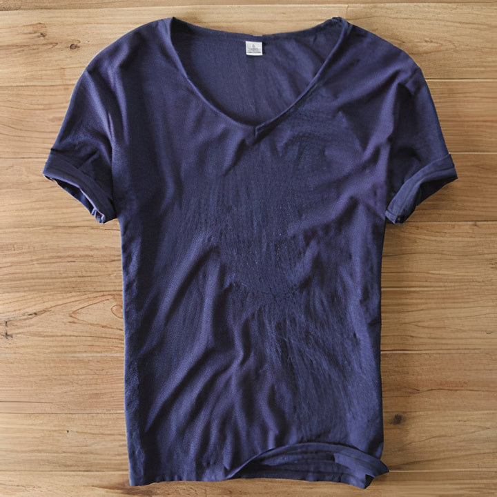 Ruben men's V-neck t-shirt, offering lightweight fabric and casual summer comfort.